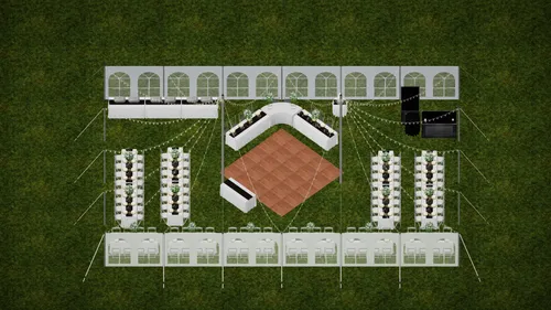 122 Guest 40x60 Wedding Pole Tent Package 