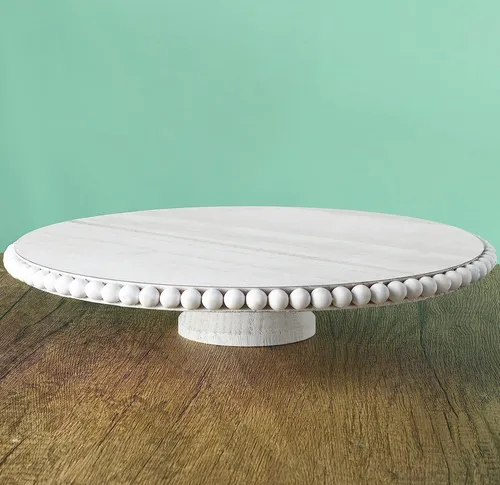 Boho Wood Cake Stand 12”