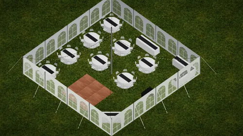75 Guest Wedding 40x40 Pole Tent Package