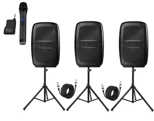 3 Speaker Sound System W/Wireless Mic