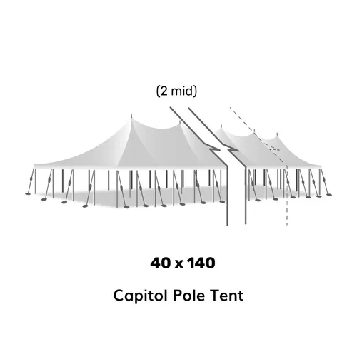 40' x 140' Pole Tent (No Walls)