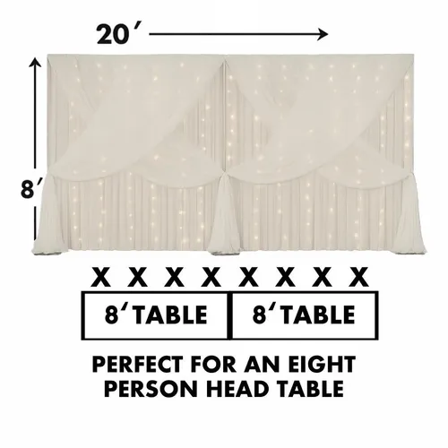 20ft (W) x 8ft (T) Sheer Diamond Weave Backdrop