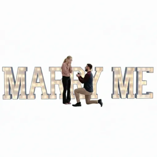 3ft Marry Me Light Up Marquee Sign
