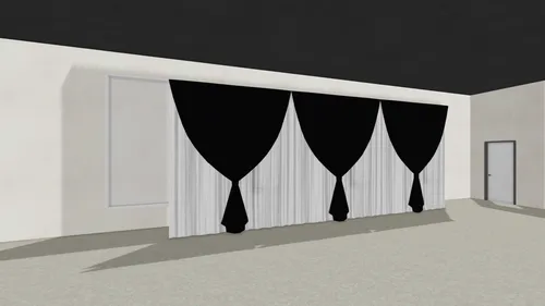 30'(W) x 12'(T) 2 Layer White & Black Banjo Backdrop For Head Table