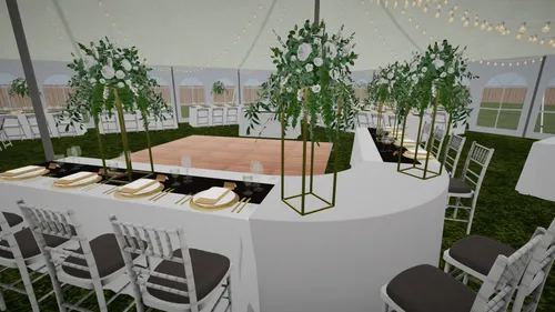 10 Person Curved Head Table Package