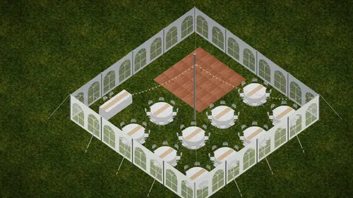 88 Guest 40x40 Wedding Pole Tent Package