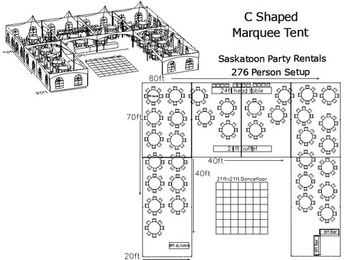 276 Guest C Shaped Tent Package