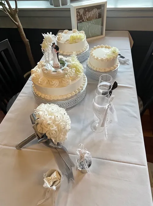 3 Separate Tier White Metal Cake Stand