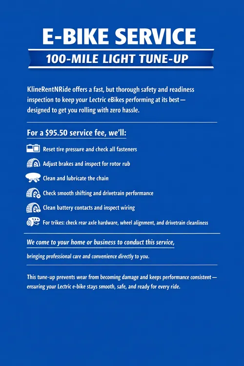 E-bike Service 100‑Mile Light Tune‑Up