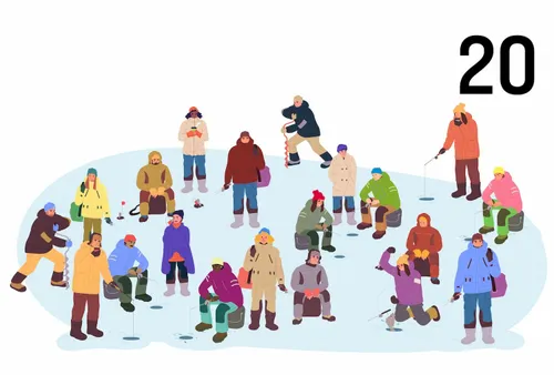 Ensemble de pêche sur glace à la journée - Jusqu'à 20 personnes