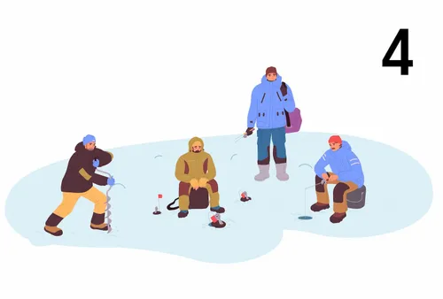 Ensemble de pêche sur glace à la journée -  Jusqu'à 4 personnes