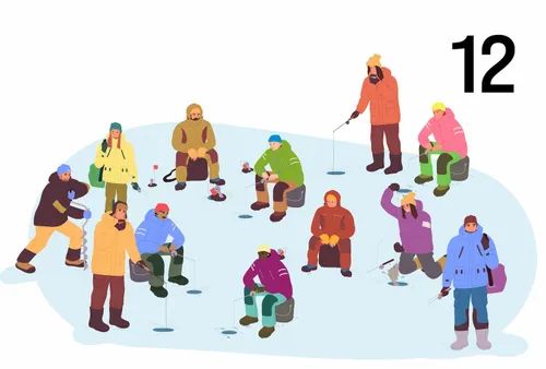 Ensemble de pêche sur glace à la journée -  jusqu'à 12 personnes