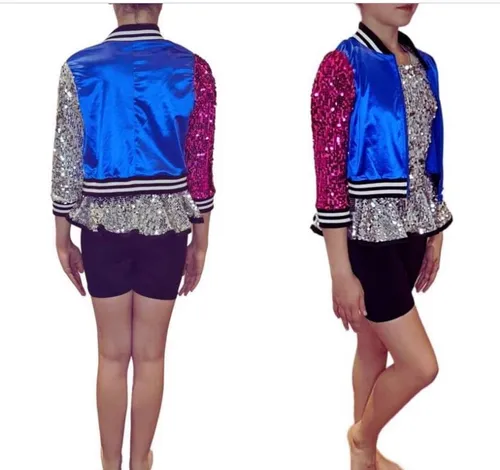 DC54 Silver unitard and sequin jacket 