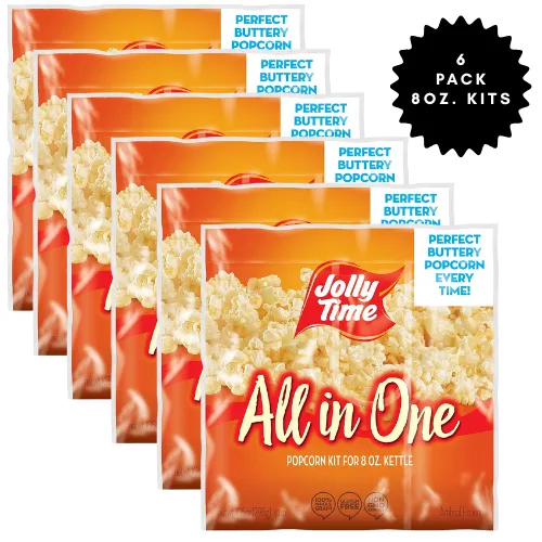 6 Pack of 8oz. Popcorn Kits 