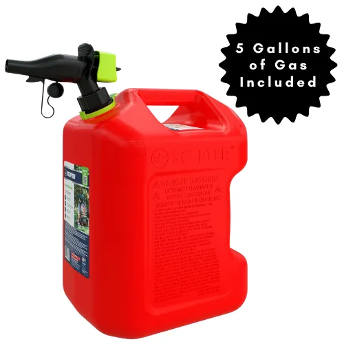 (5 Gallons of Gas) Fuel Container with Spill Proof Rear Handle Red Gas Can, 5 Gallon Capacity
