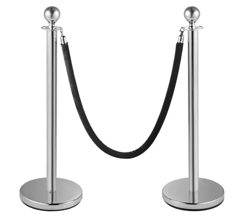 Chrome Stanchions with Black Velvet Rope
