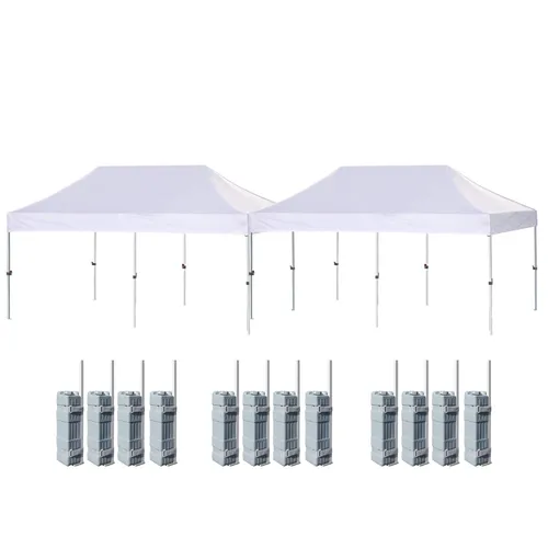 10ft x 40ft Commercial Pop-Up Canopy Tent - White