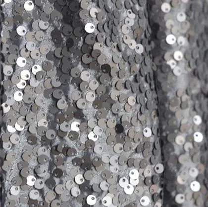 Hollywood Gunmetal Sequin Linen