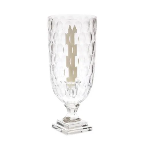 Glass Circle Hurricane Candlestick