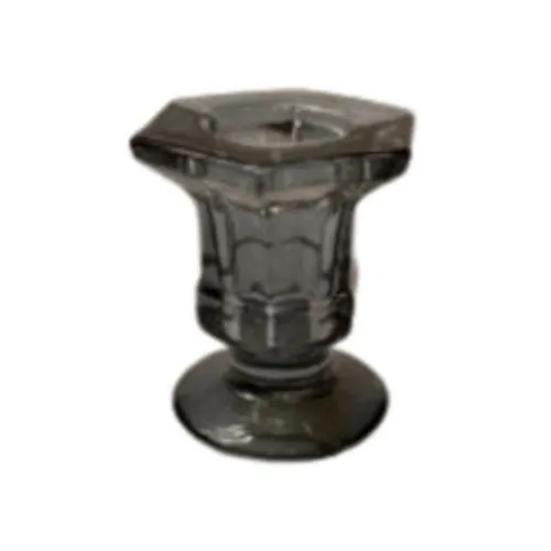 Candlestick Holder Gray Glass