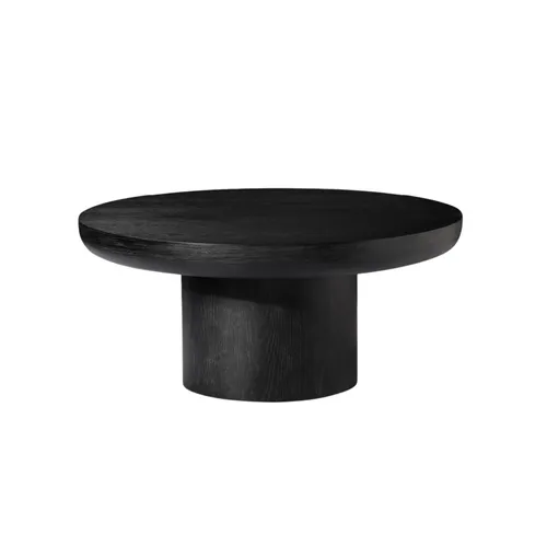 Wooden Circular Coffee Table Black