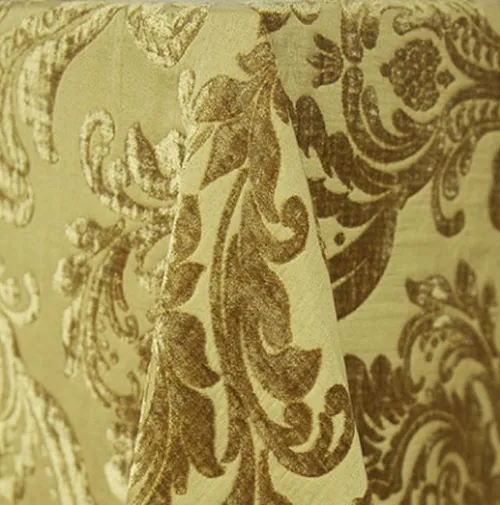 Velvet Damask Yellow Linen
