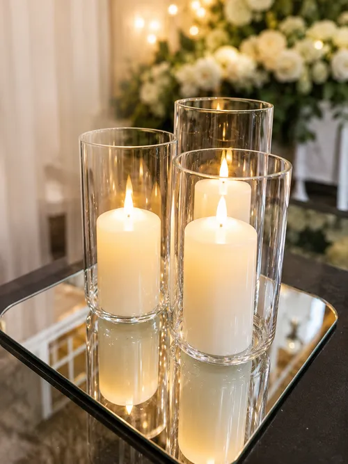 Table centrepieces - Vases, Candles setx3