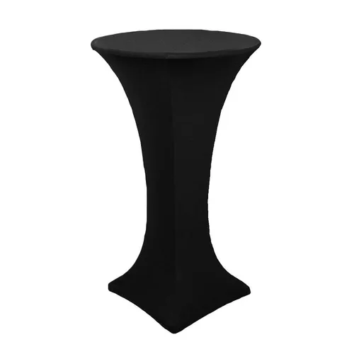 Black Stretch Linen Cocktail Table Cover