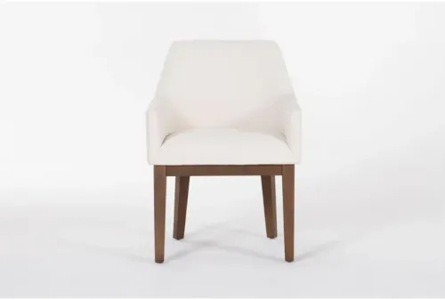 Single - Brown & Cream Dining Chairs w/ Arms