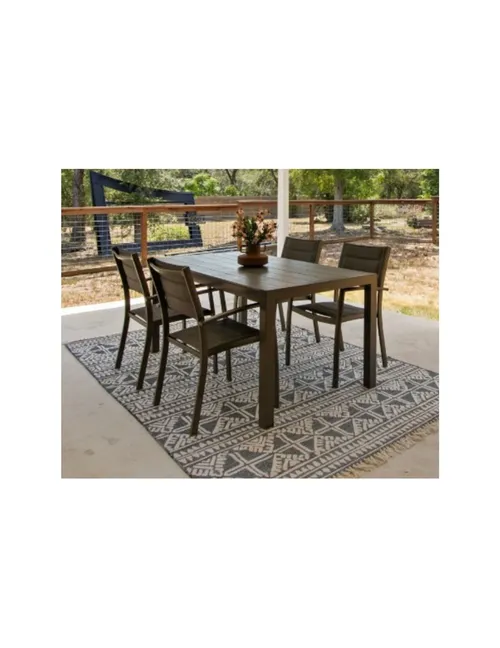 Gray Outdoor Dining Table with 4 Coordinating Chairs