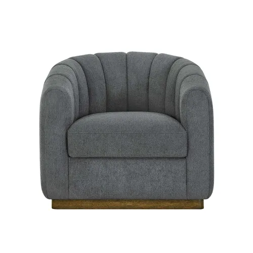 Charcoal Channeled Swivel Accent Chair