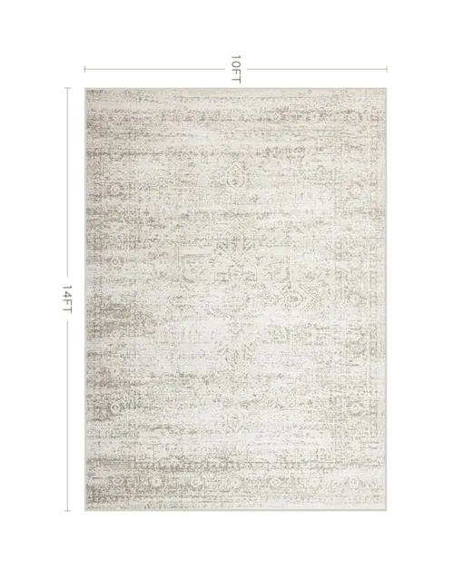 10x14 White & Silver Pattern Rug