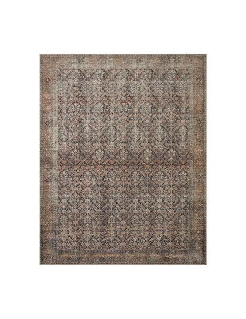 10x14 Ink & Salmon Patterned Rug