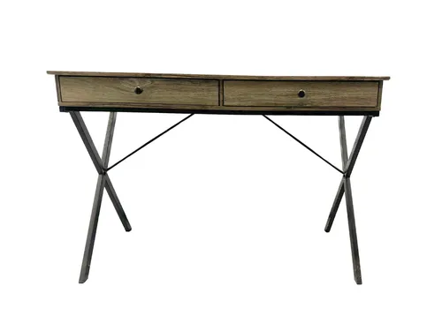 Rustic Weathered Desk w/ Black Legs