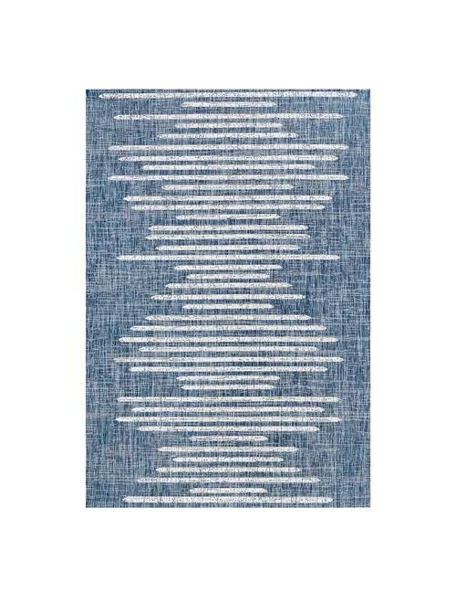 8x10 Outdoor Rug - Blue Lined