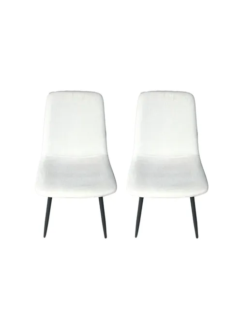 Set of 2 - Ivory MCM Dining Chairs 