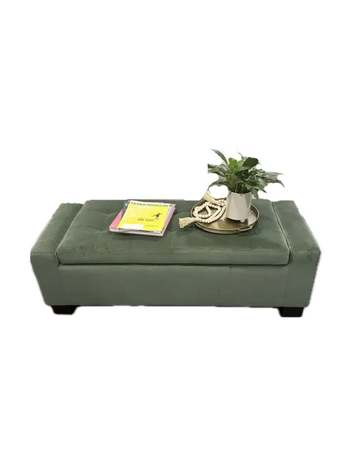 Green Upholstered Storage Bench