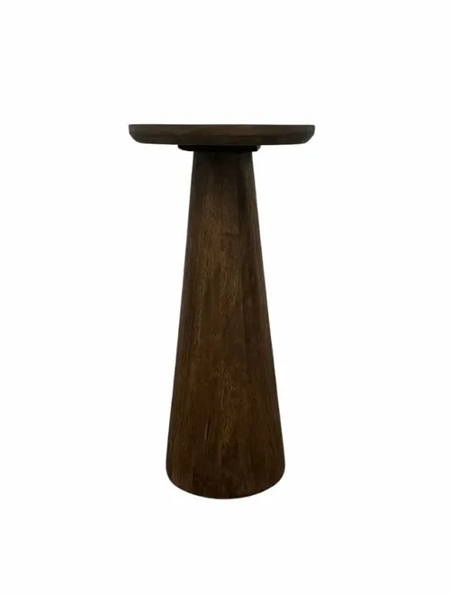 Dark Wood Pedestal Side Table