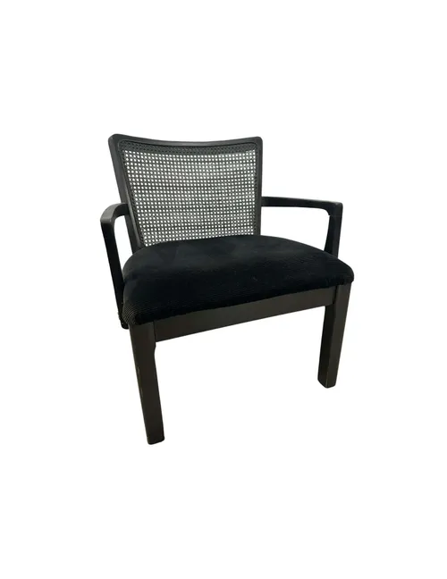 Black Cane Accent Chair
