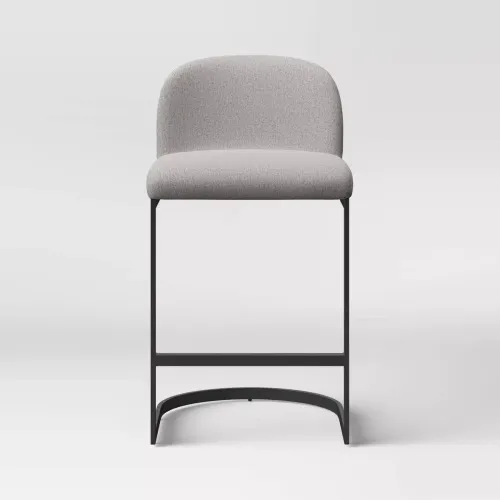 Gray/Black Barstool with Back - Counter Height