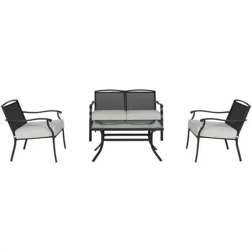 Black Steel Outdoor Seating Set