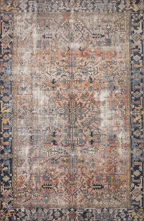 9x12 Terracotta Multi Washable Rug