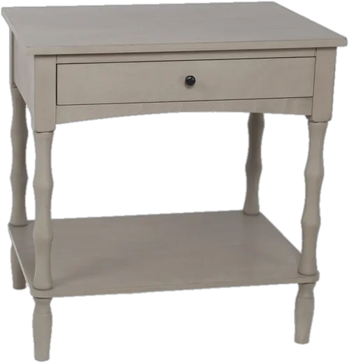 Set of 2 - Taupe One Drawer Bamboo Shaped Leg Nightstands