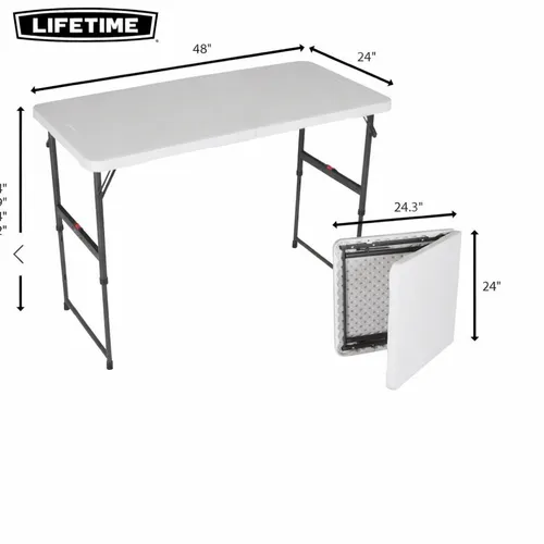 4 ft Rectangle table Adjustable height