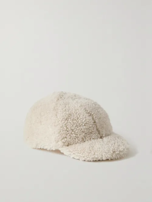 CORDOVA Davos leather-trimmed shearling baseball cap