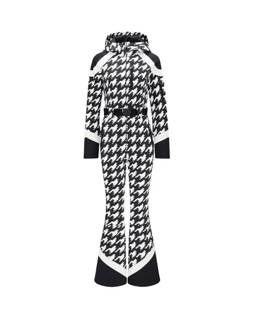PERFECT MOMENT <br> Houndstooth Allos Ski Suit Size S <br> RRP $ 1,600