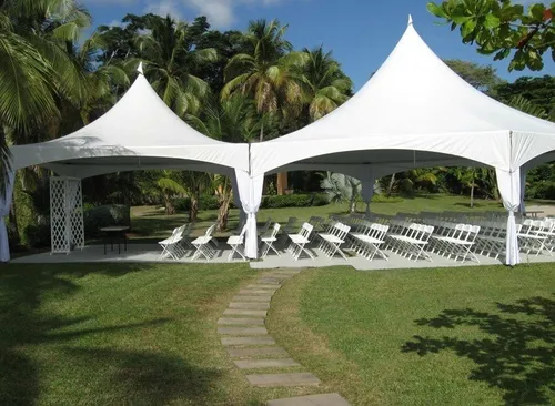 (40X55) HEX 40X35 HIGH PEAK + 20X20 HIGH PEAK) 154 DINNER SEATING / 198 CATHERDRAL / 250 COCKTAIL 