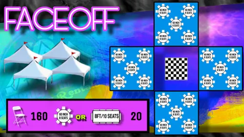 (FOUR 20x20 HIGH PEAKS) 200 DINNER SEATING / 280 CATHERDRAL / 320 COCKTAIL 