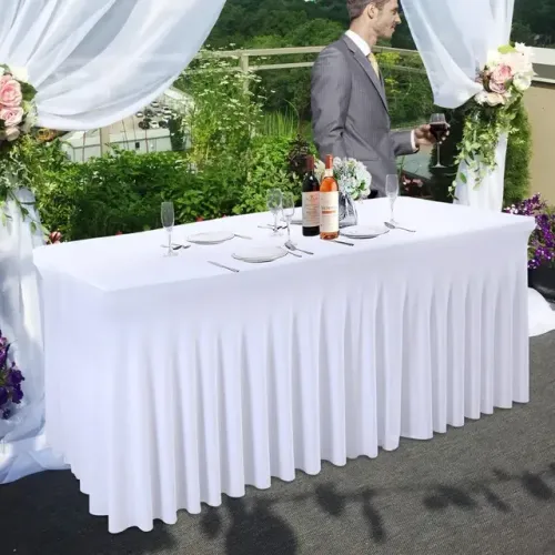 DRAPED SPANDEX BANQUET TABLE COVER