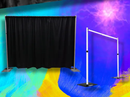 Pipe & Drap kit with 4 panels ( 8ft tall x 6ft-10ft wide)